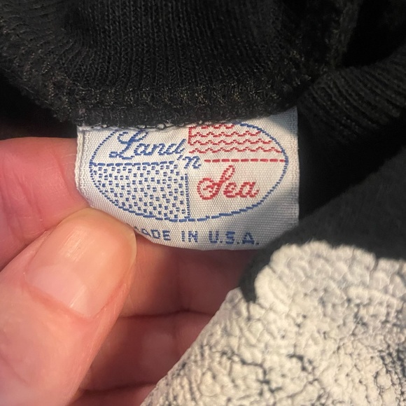 Vintage Land & Sea Ugly Christmas Puff Paint Sweatshirt Black Women’s XL - Picture 4 of 6